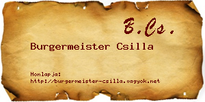 Burgermeister Csilla névjegykártya